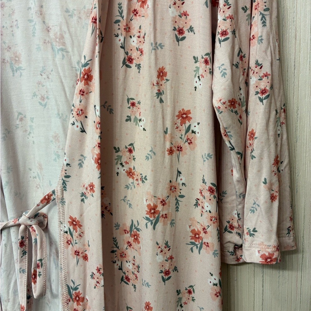 NWT Posh Peanut Women's Bamboo Maternity Robe with Pockets London (Floral) L/XL - Picture 5 of 7
